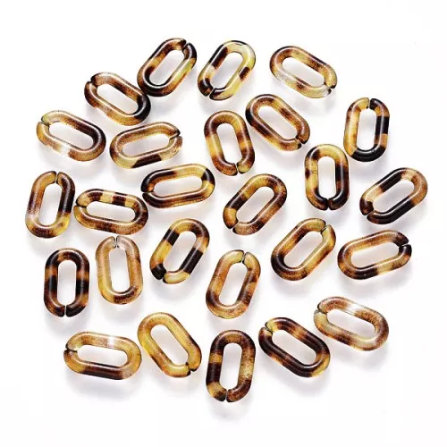 Anelli ovali 14x8 mm - Tartaruga - Marrone - Nero x20