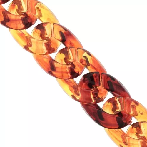 Catena acrilico maglia gourmette 16.9 mm - - Marmorizzato Ambra x1m