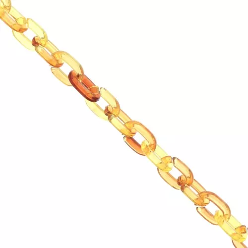 Catena acrilico maglia Forzatina 6 mm -- Marmorizzato Ambra x1m