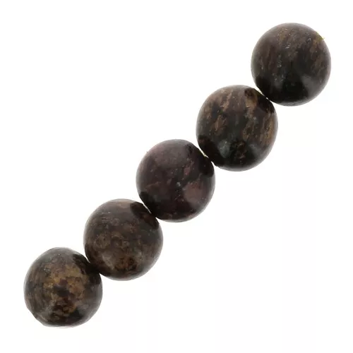 Perle rotonde in pietra gemma 4 mm - Bronzite x20