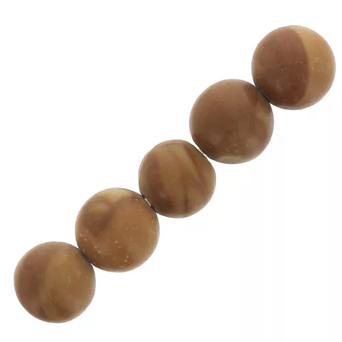 Perle rotonde in pietra gemma 4 mm - Diaspro legno x20