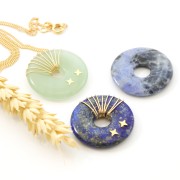 Donuts 29 mm pietra gemma - Imitazione Turchese x1