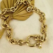 Chiusura manille 31.5x29 mm Acciaio inossidabile Dorato 304 x1