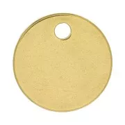 Ciondolo tondo liscio 6 mm da incidere in acciaio inossidabile dorato 316L x1