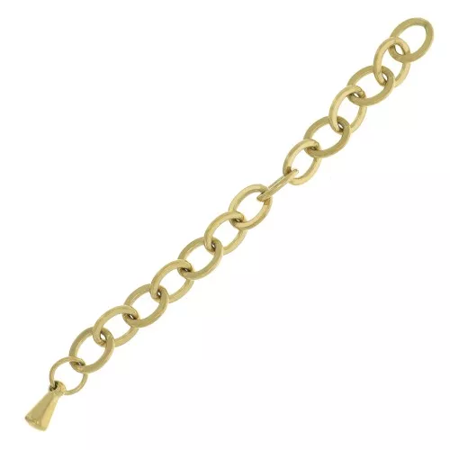 Catena di estensione maglia Forzatina limata 55 mm Acciaio inoss. Dorato 316L x1