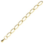 Catena di estensione maglia Rombo limata 55 mm Acciaio inossidabile Dorato 316L x1