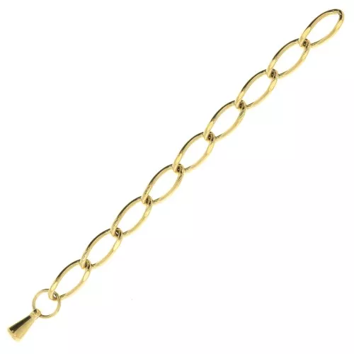Catena di estensione maglia Rombo limata 55 mm Acciaio inossidabile Dorato 316L x1