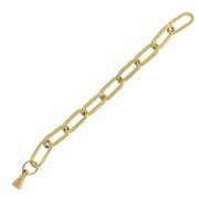 Catena di estensione maglia rettangolo limata 55mm - Acciaio inoss. dorato 316L x1