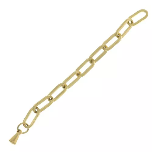 Catena di estensione maglia rettangolo limata 55mm - Acciaio inoss. dorato 316L x1