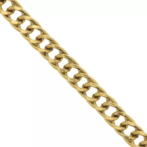 Catena maglia Gourmette limata 7.75 mm Acciaio inossidabile dorato 316L x50cm