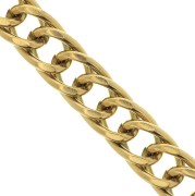 Catena maglia Gourmette limata 7.75 mm Acciaio inossidabile dorato 316L x50cm