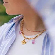 Catena maglia Forzatina striata 6 mm Acciaio inossidabile dorato 316L x50cm