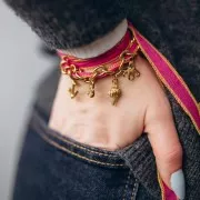 Catena maglia Forzatina 7.4 mm Acciaio inossidabile dorato 316L x50cm