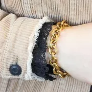 Catena maglia Forzatina 11.9 mm Acciaio inossidabile dorato 316L x50cm