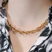 Catena maglia Forzatina 11.9 mm Acciaio inossidabile dorato 316L x50cm