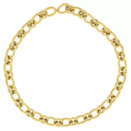 Catena maglia Forzatina alternata 13.8 mm Acciaio inossidabile dorato 316L x50cm