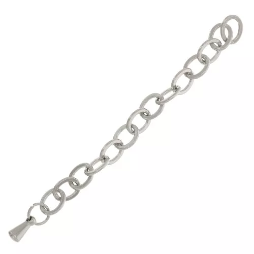 Catena di estensione maglia Forzatina limata 55 mm in acciaio inossidabile 316L x1