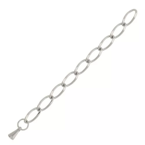 Catena di estensione maglia Rombo limata 55 mm in acciaio inossidabile 316L x1