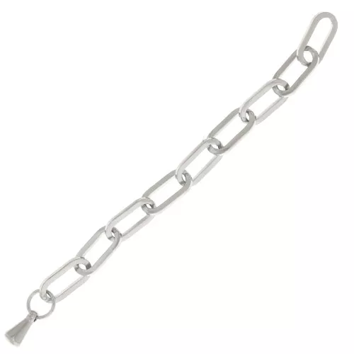Catena di estensione maglia rettangolo limata 55mm in acciaio inossidabile 316L x1