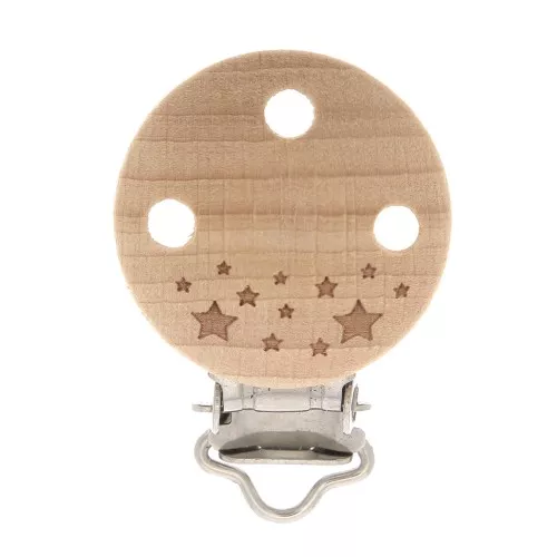 Clip rimovibile portacuccio - cuccio 43x30 mm in legno - tondo - Naturale x1