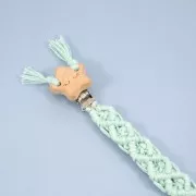 Clip rimovibile portacuccio - cuccio 43x30 mm in legno - tondo - Naturale x1