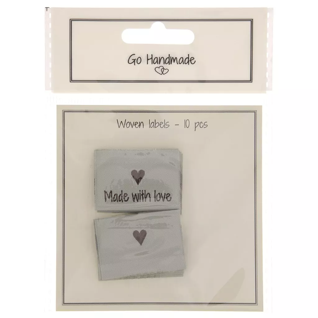 Etichette in similpelle per maglia/uncinetto: 'Made With Love' - Set di 3 - Italia
