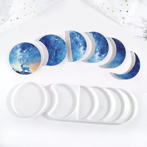 Stampo silicone - fasi di luna in resina 25x11 cm x1