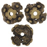 Coppette decorazione fiori mm. 12 rame antico x4