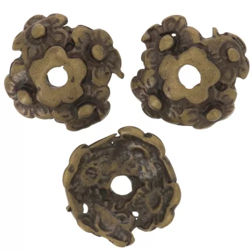 Coppette decorazione fiori mm. 12 bronzo x4