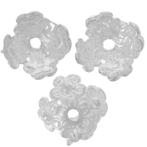 Coppette decorazione fiori mm. 12 argentato x4