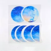 Stickers stampati modello grande fase di luna per bijoux resina - Blu x1