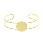 Bracciale in ottone per cabochon tondo 15mm  Dorato con oro fino x1|raw }}