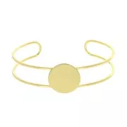 Bracciale in ottone per cabochon tondo 15mm  Dorato con oro fino x1