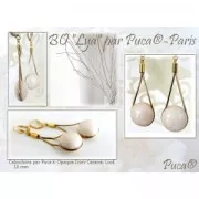 Cabochon di vetro di Puca® 18 mm Opaque Beige Spotted x1