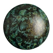 Cabochon rotondo di vetro di Puca® 25 mm Metallic Mat Green Spotted x1|raw }}