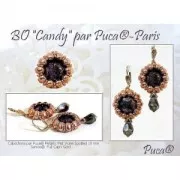 Cabochon rotondo di vetro di Puca® 25 mm Metallic Mat Green Spotted x1