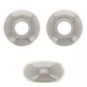 Perla stopper 9 mm con un foro di 3.8 mm - Acciaio inossidabile x1