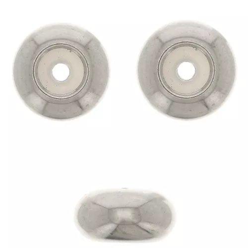 Perla stopper 7 mm con un foro di 2 mm - Acciaio inossidabile x1