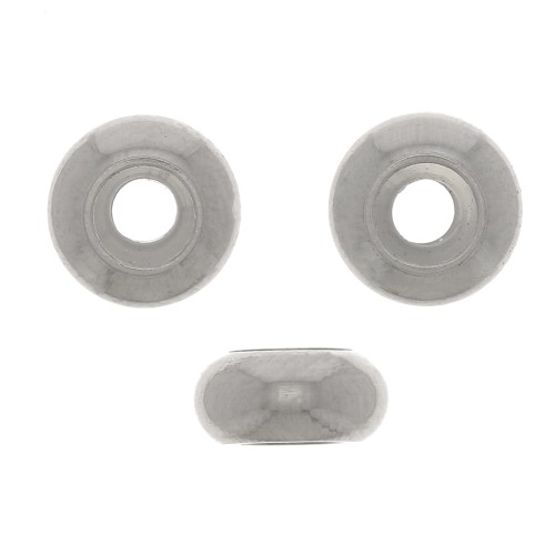 Perla stopper 6 mm con un foro di 2.5 mm - Acciaio inossidabile x1