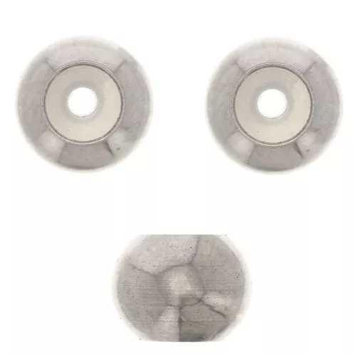 Perla stopper 6 mm con un foro di 2 mm - Acciaio inossidabile x1