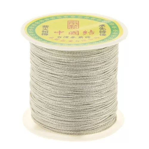 Filo nylon trecciato metallizzato 0.8 mm - Argentato x100 m