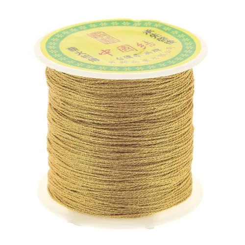 Filo nylon trecciato metallizzato 0.8 mm - Dorato x100 m