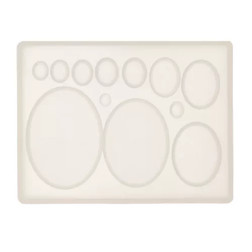 Stampo silicone er pasta polimerica- Pasta di metallo e resina per cabochon ovali