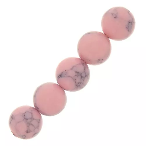Perle tonde 4 mm Howlite tinta- Rosa chiaro x30