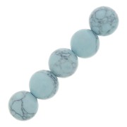 Perle tonde 4 mm Howlite tinta- Blu chiaro x30|raw }}