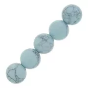 Perle tonde 4 mm Howlite tinta- Blu chiaro x30