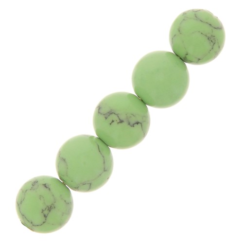 Perle tonde 6 mm Howlite tinta- Verde pastello x20