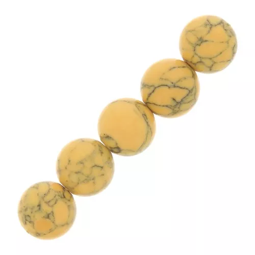 Perle tonde 8 mm Howlite tinta- Vaniglia x10