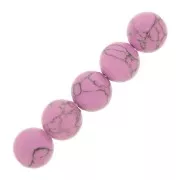 Perle tonde 8 mm Howlite tinta- Rosa x10