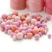 Perle tonde 8 mm Howlite tinta- Corallo x10